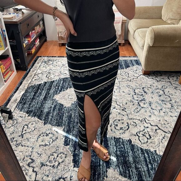 Free People slit pencil skirt in nordic stripe - Picture 11 of 11